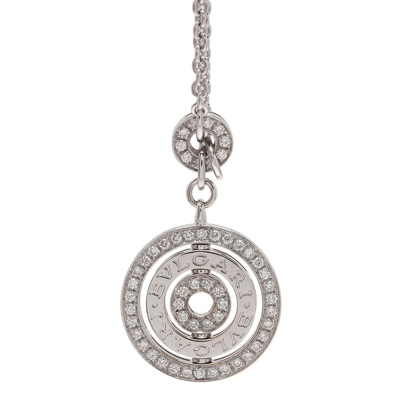 Bvlgari Cerchi Astrale Diamond White Gold Pendant Necklace