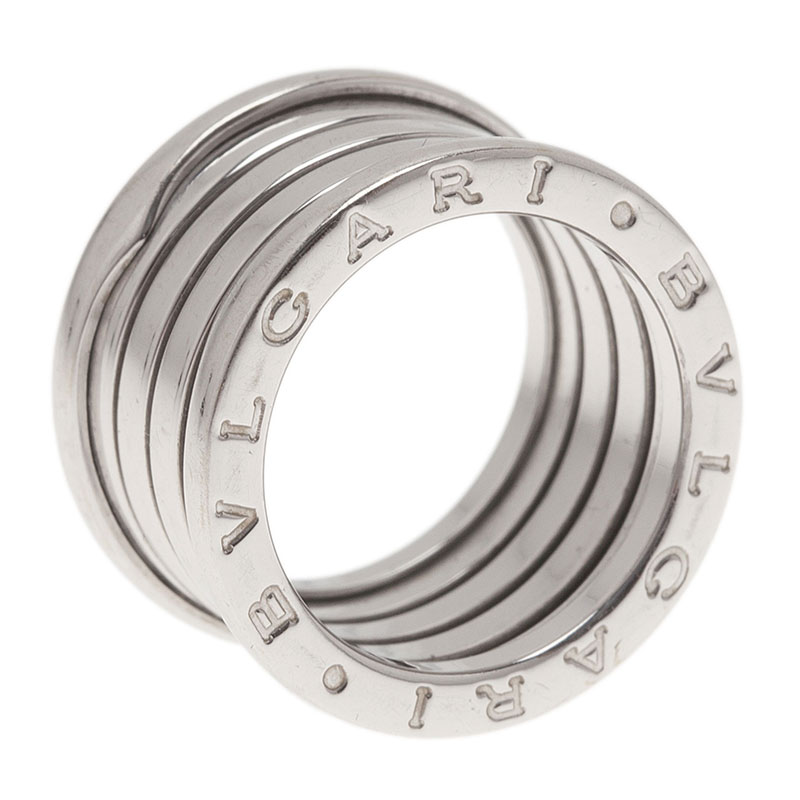 Pre Owned Bvlgari B.Zero1 4-Band 18K White Gold Ring Size 52