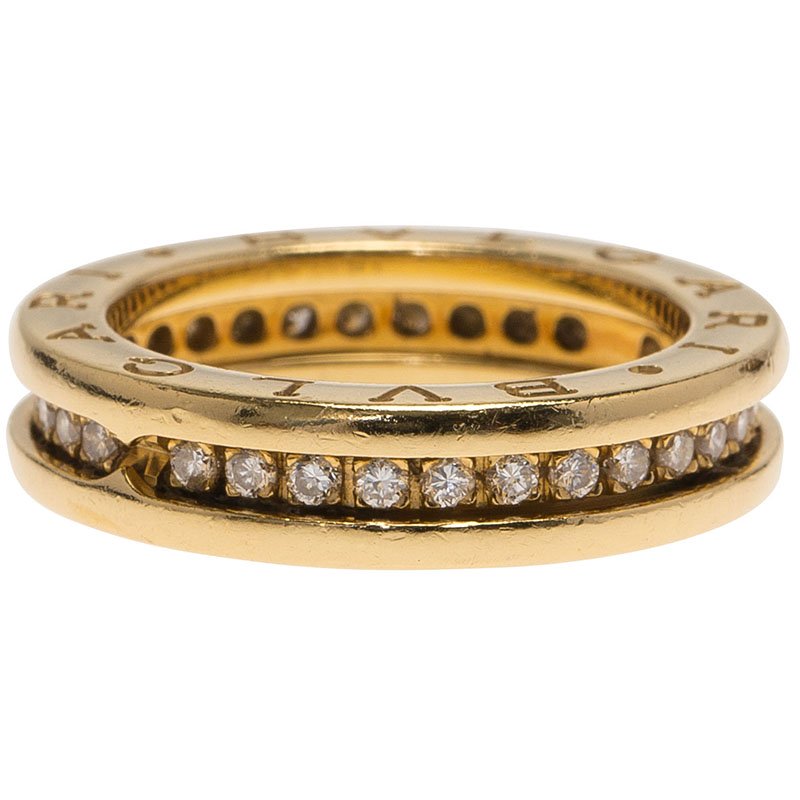 Bvlgari B.Zero1 1-Band Diamond Yellow Gold Ring Size 51