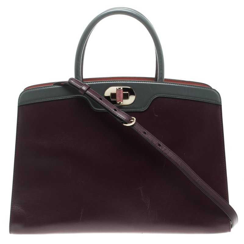 Bvlgari Purple Leather Medium Icona Tote