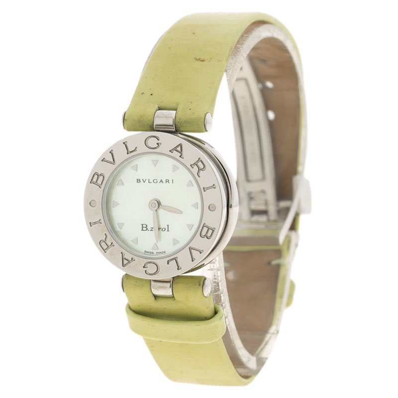 Bvlgari Green Mother of Pearl Stainless Steel B.Zero1 Women's Wristwatch 22MM