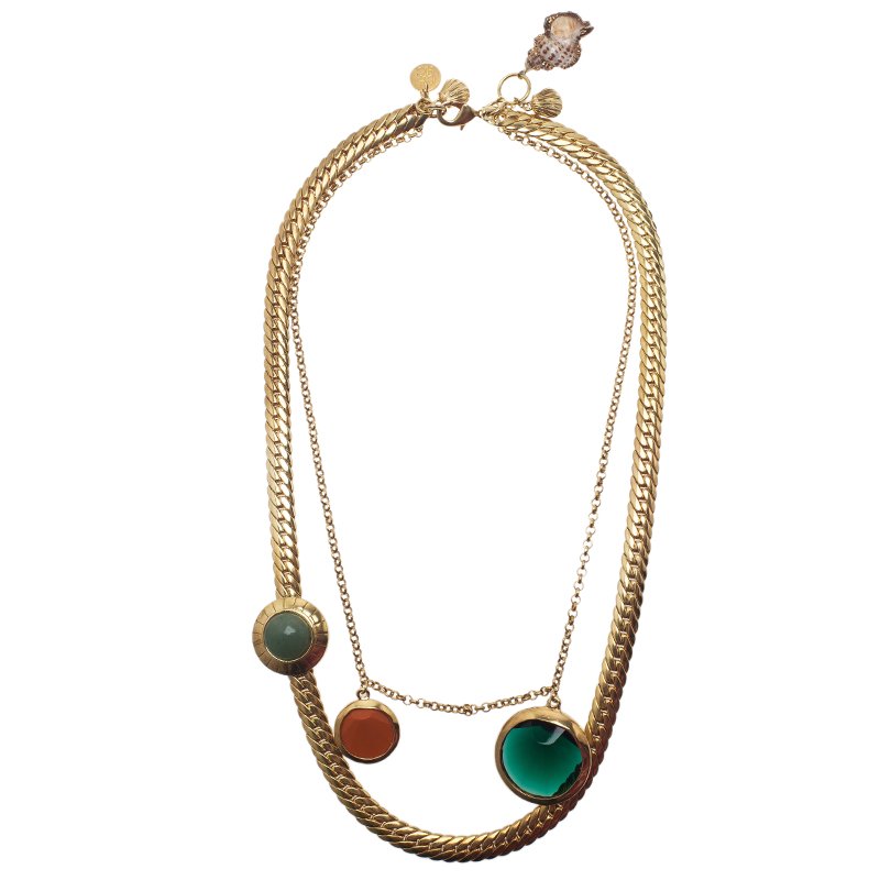 Carolina Herrera Stones and Shells Gold-Tone Necklace Carolina Herrera ...