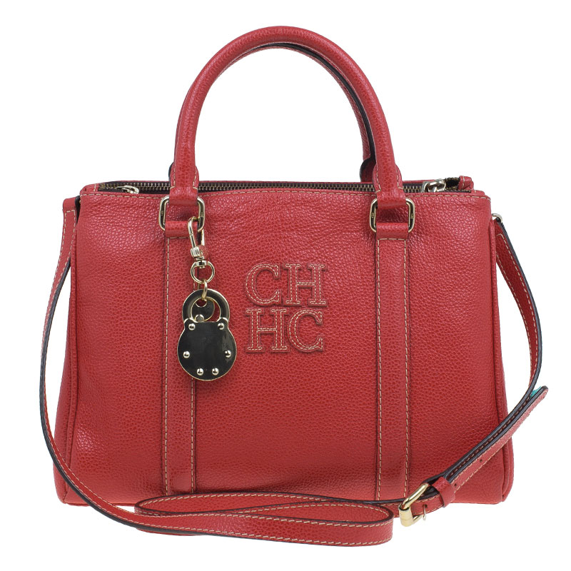 Carolina Herrera Red Leather Matteo Bag