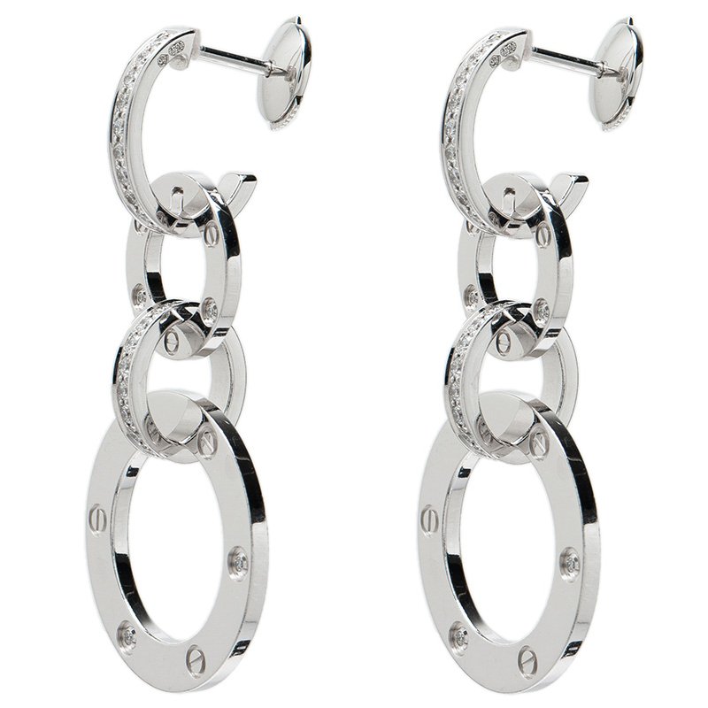 Cartier Love Diamond White Gold Dangling Earrings Cartier | TLC