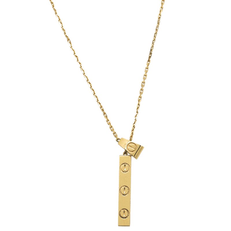 cartier gold bar necklace