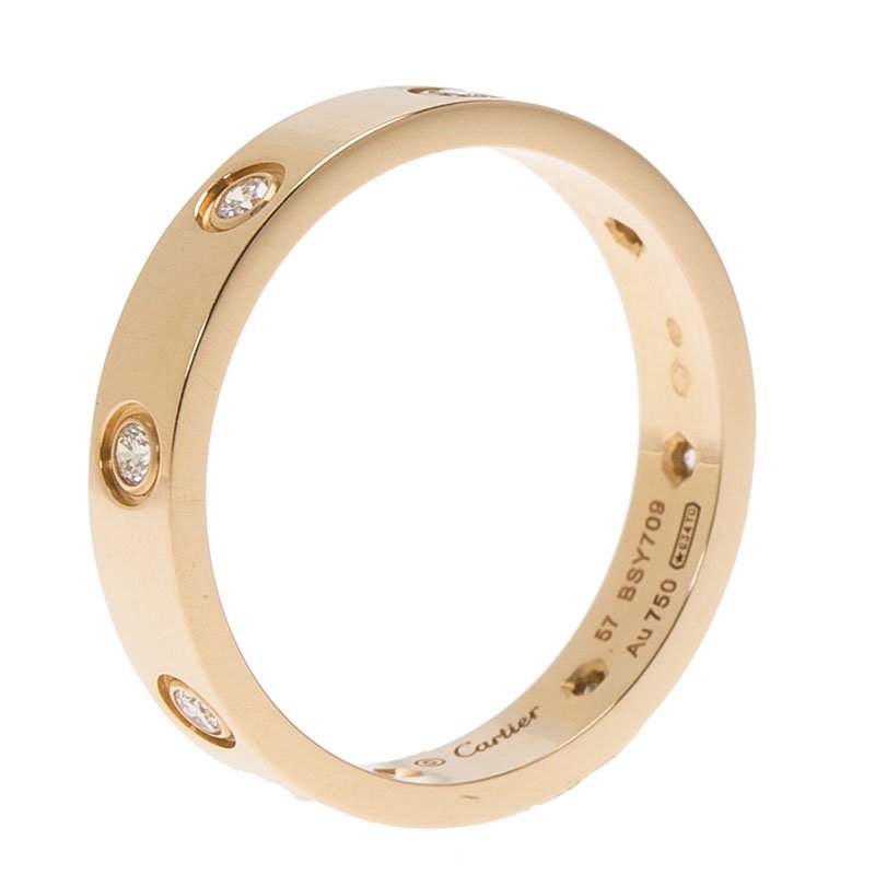 Buy Cartier Love Diamonds Rose Gold Wedding Band Ring Size 57 74580
