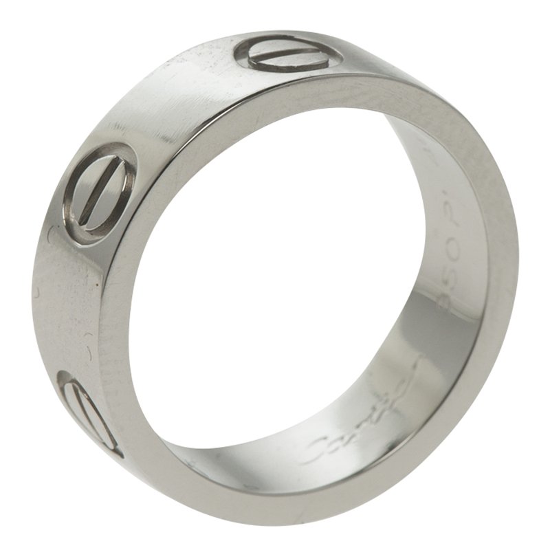 Pre Owned Cartier Love Platinum Band Ring Size 46