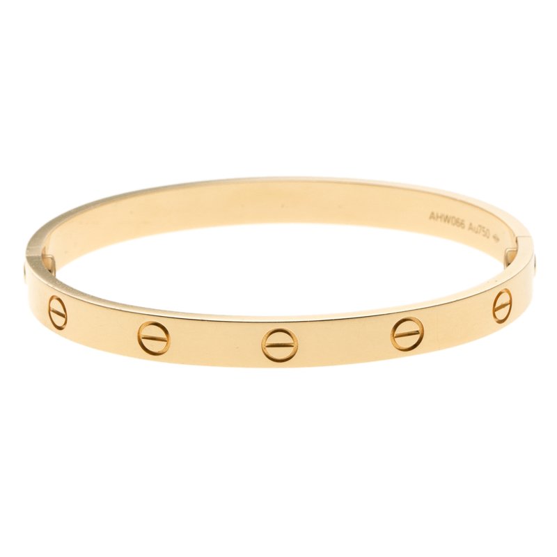 Pre Owned Cartier Love 18k Yellow Gold Bracelet 18cm