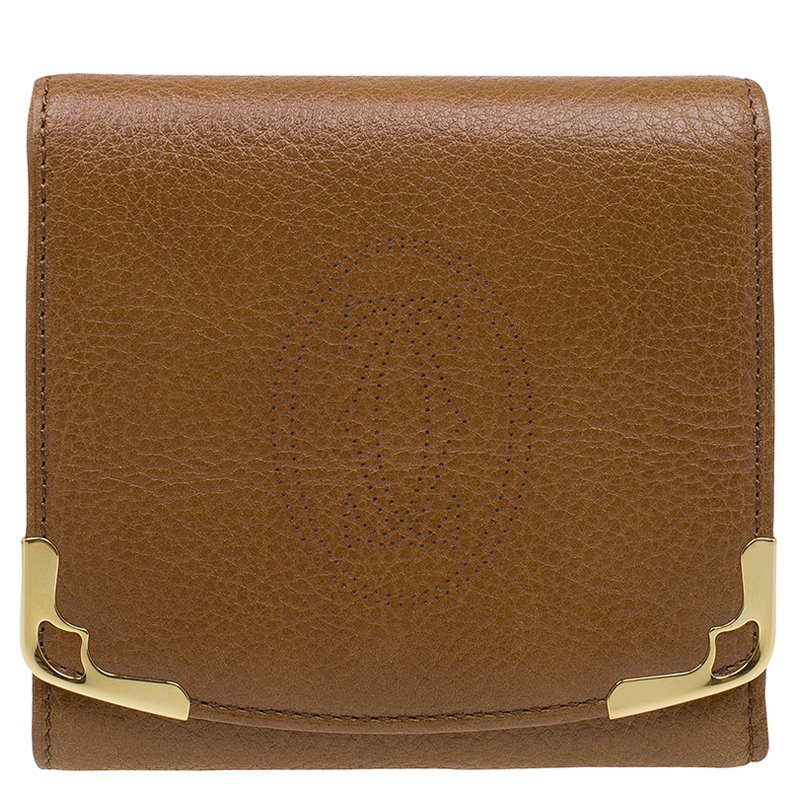 مملوكة مسبقًا Cartier Tan Leather Marcello Tri-fold Wallet