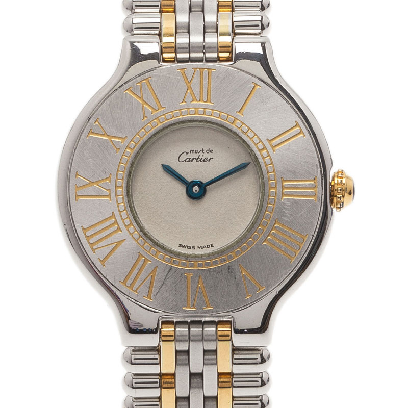 Cartier Grey Stainless Steel Must 21 Women's Wristwatch 28MM