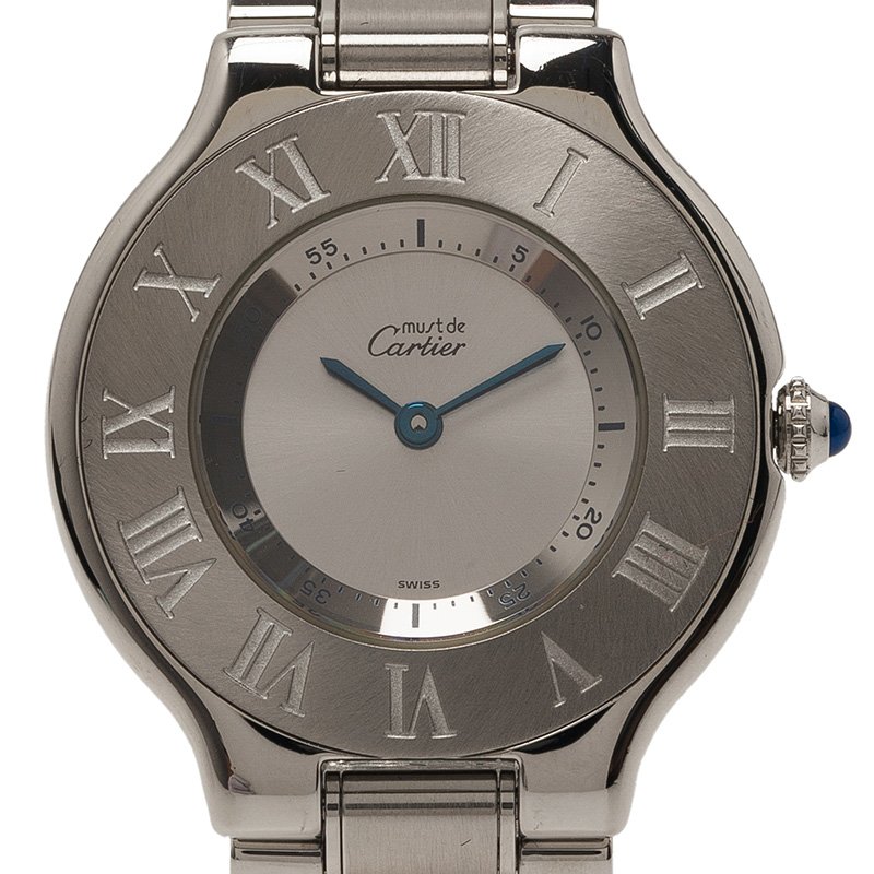 Cartier Silver Stainless Steel Must 21 Women's Wristwatch 38MM