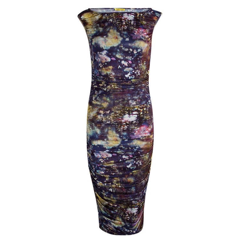 Catherine Malandrino Multicolor Printed Ruched Sleeveless Janelle Dress S