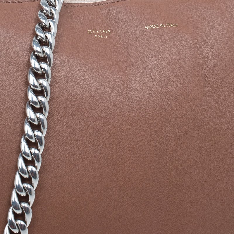 Céline CELINE BAG LARGE TRIO LAMINATED SILVER Grey Leather ref.515231 -  Joli Closet
