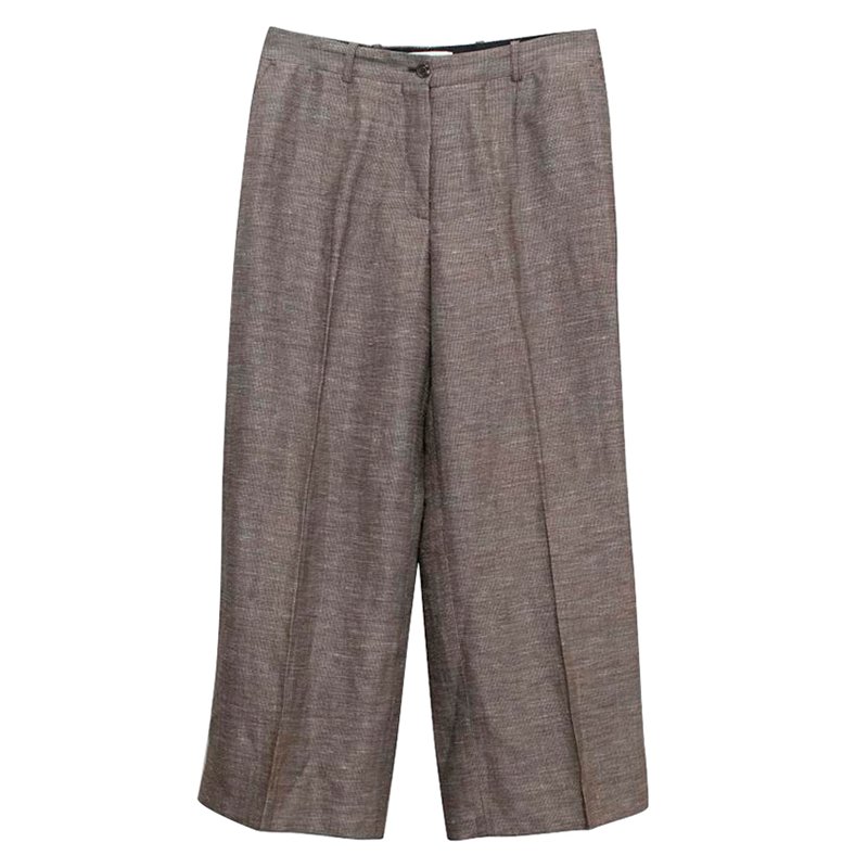 مملوكة مسبقًا Celine Brown Tweed Wide Leg Pants M