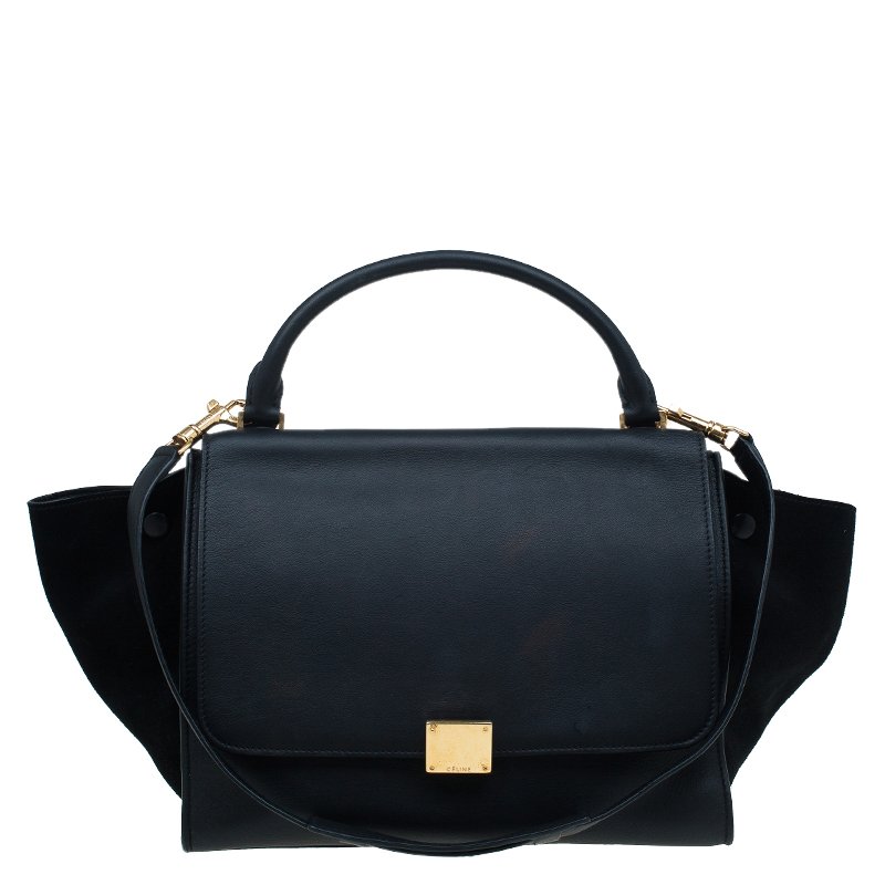 Celine Black Leather Medium Trapeze Bag