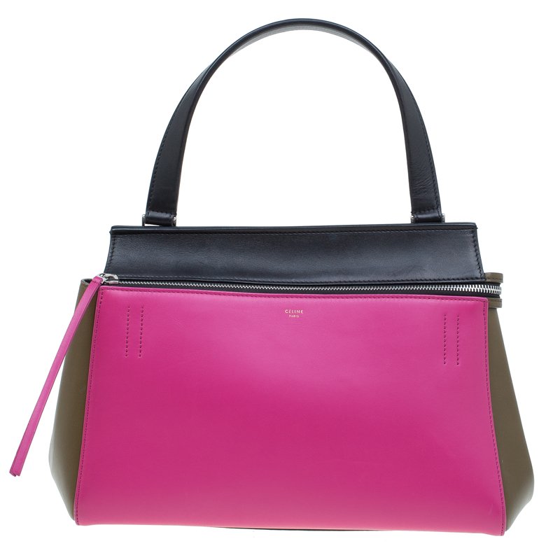 Pre Owned Céline Tricolor Smooth Leather Small Edge Bag
