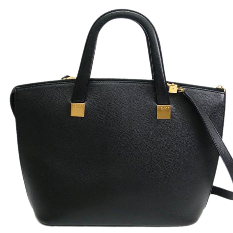 Pre Owned Celine Black Leather Top Handle Bag