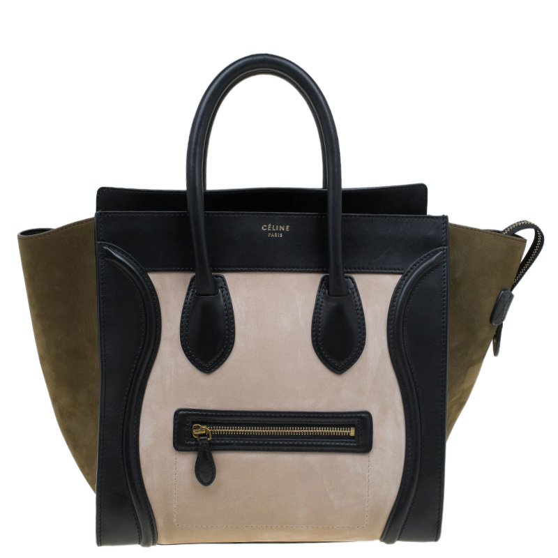 Pre Owned حقيبة يد سيلين لاغدغ ميني جلد وسويدي ثلاثية اللون