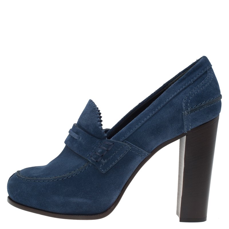 blue loafer pumps