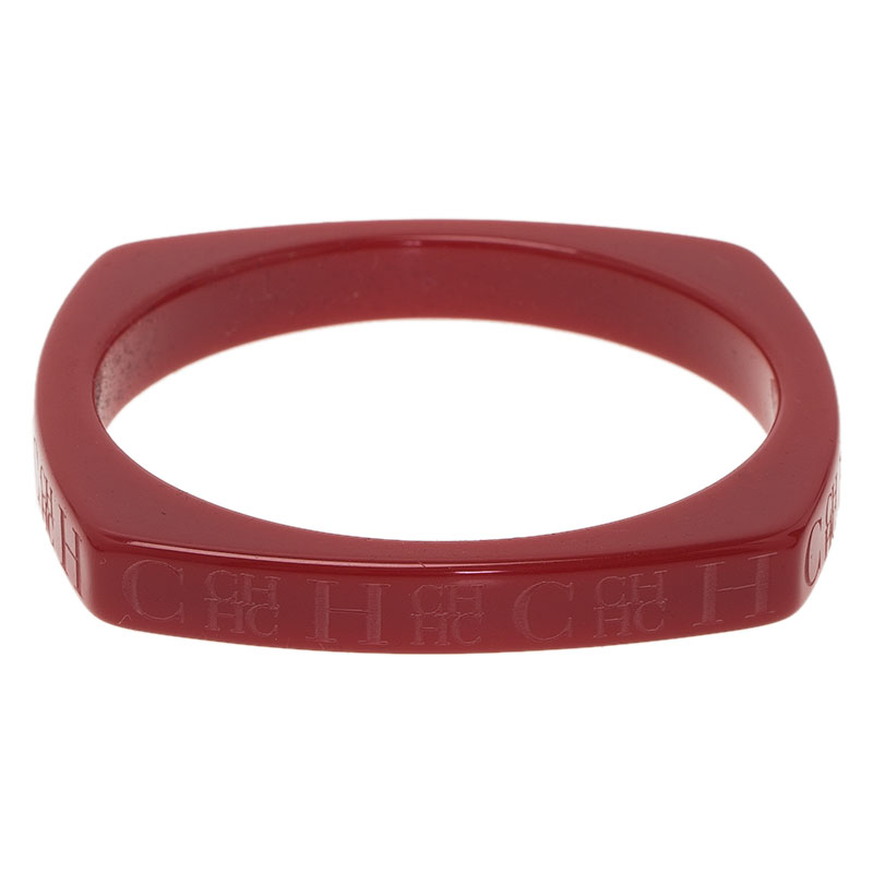 Pre Owned Carolina Herrera CH Red Resin Bangle Bracelet