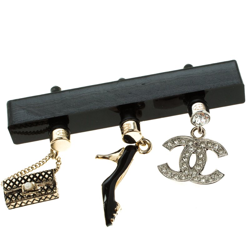 Pre Owned Chanel CC Smartphone Dust Plugs, A Set Of Three Charms