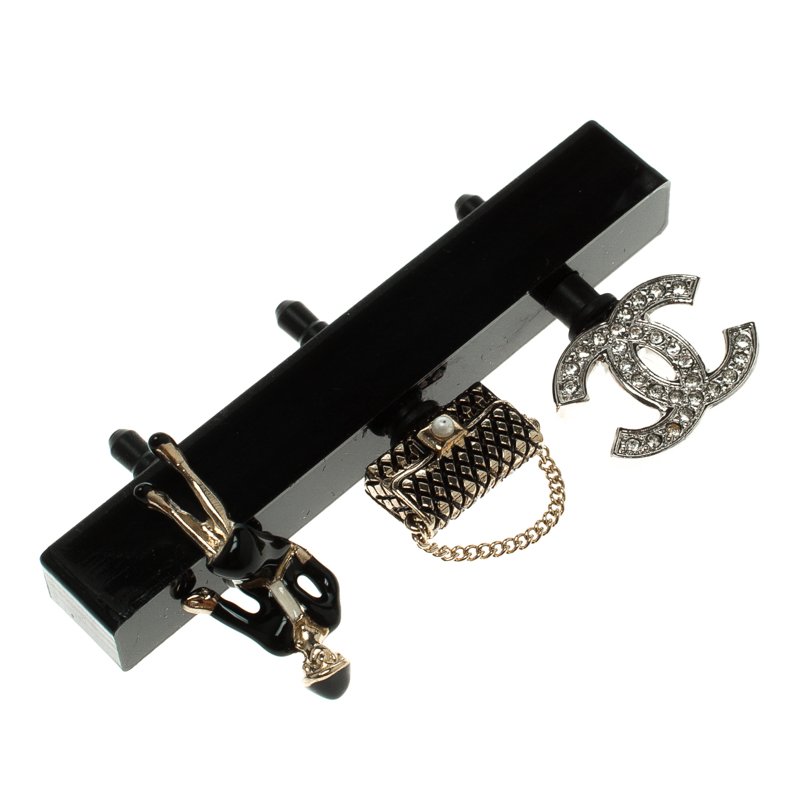 Pre Owned Chanel CC Smartphone Dust Plugs, A Set Of Three Charms