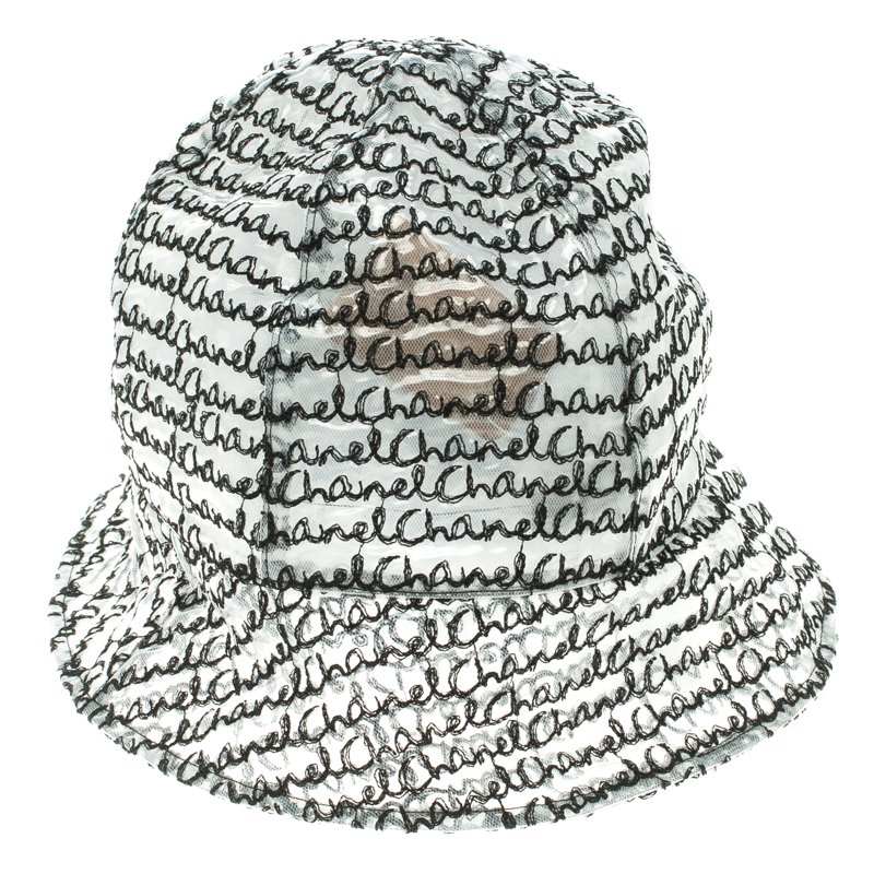 Chanel Monochrome Logo Embroidered Cloche Hat L