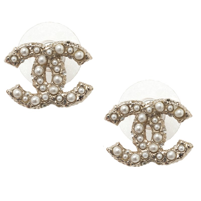 Chanel Glass Pearl Stud Earrings at 1stDibs  chanel earrings chanel pearl  drop earrings chanel pearl earrings