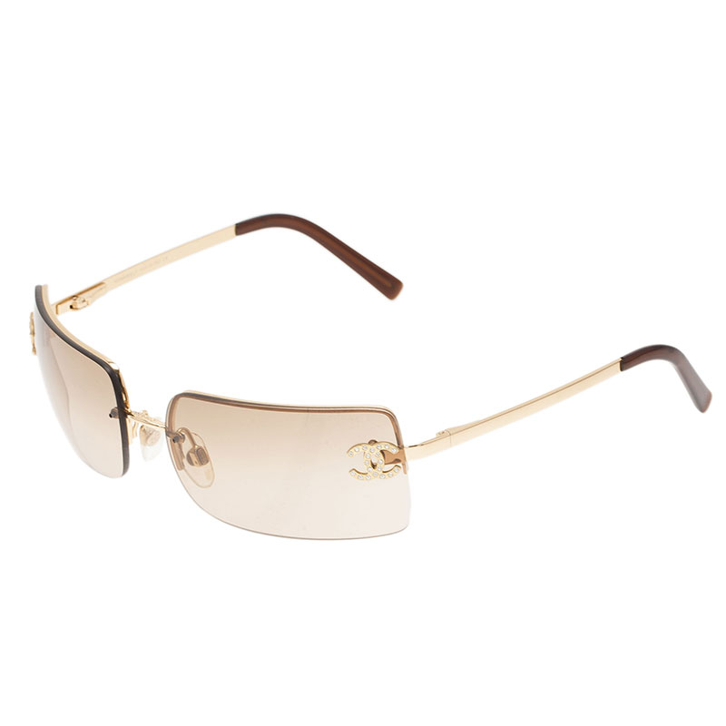 Chanel Gold 4104 CC Rimless Sunglasses Chanel | TLC