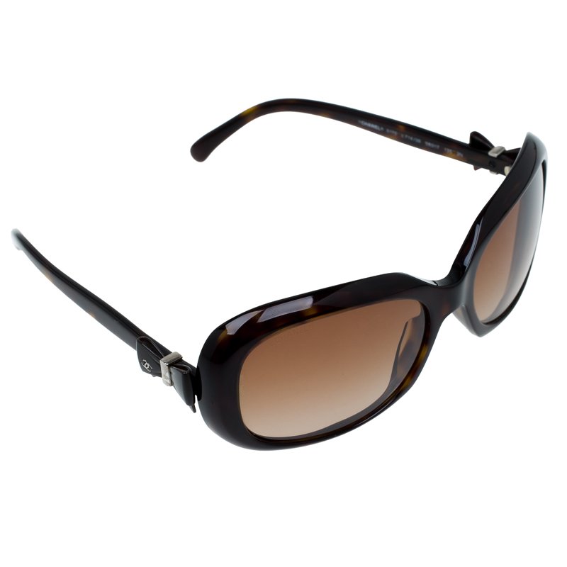 Chanel Tortoise 5170 CC Bow Rectangle Sunglasses