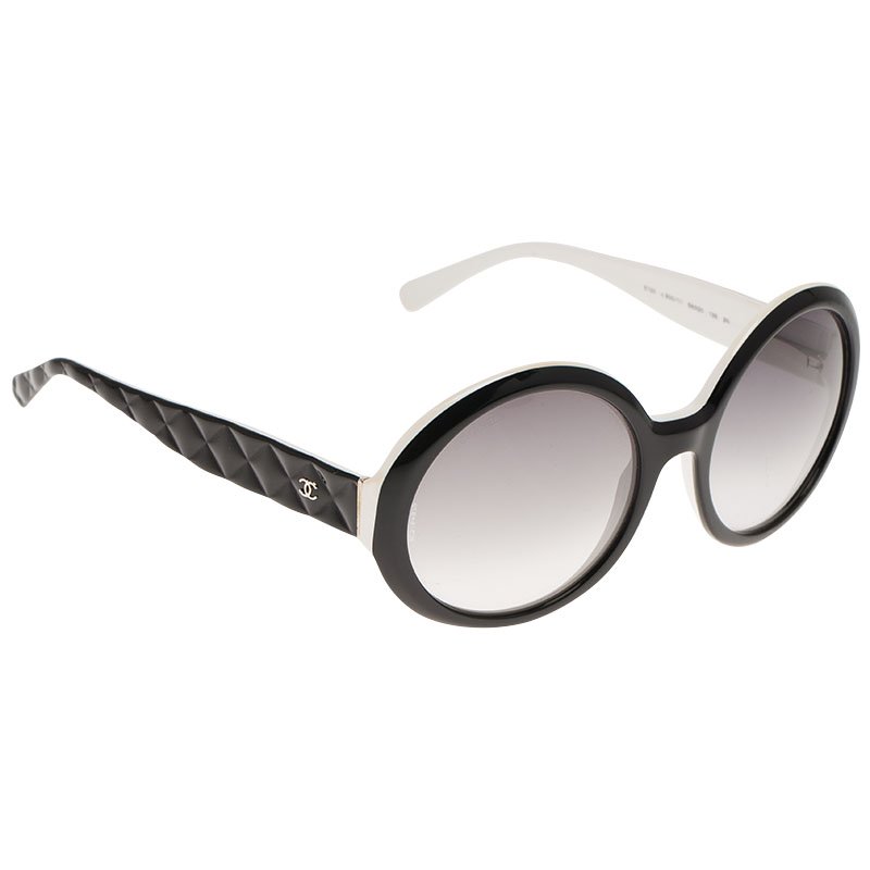 Chanel Black and White 5120 Round Sunglasses