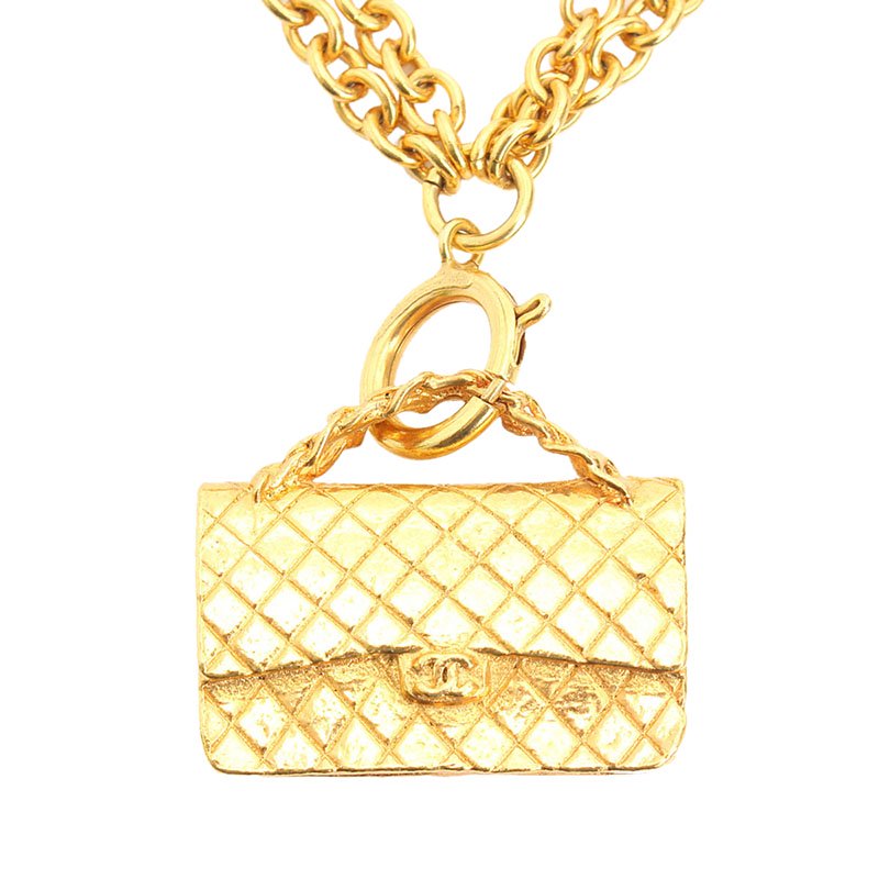 Chanel 1994 Bell Loupe Gold Chain Necklace 38502