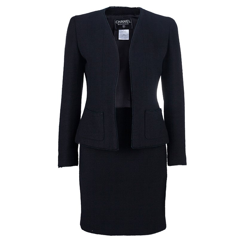 Tweed suit jacket Chanel Black size 40 FR in Tweed  30974689
