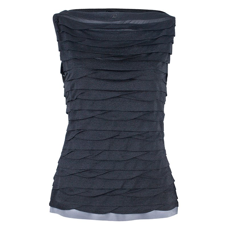 مملوكة مسبقًا Chanel Tiered Metallic Sleeveless Top M