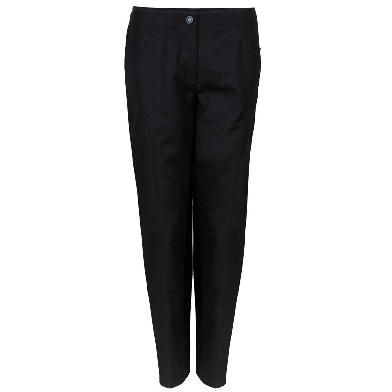 Chanel Brown Wool Trousers L