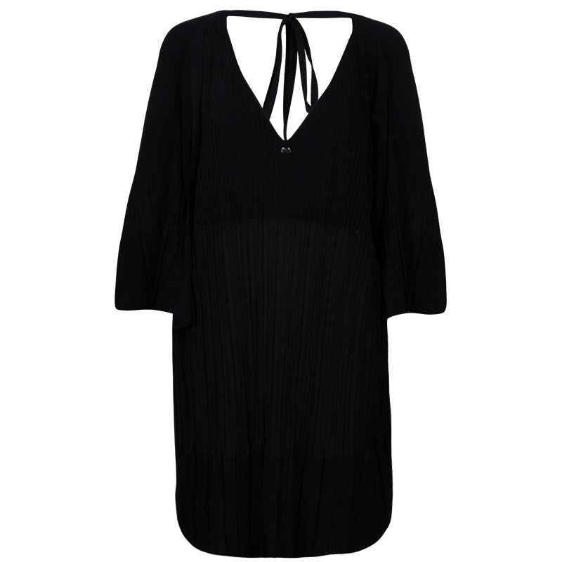 Pre Owned Chanel Black Knit Oversized Dress M