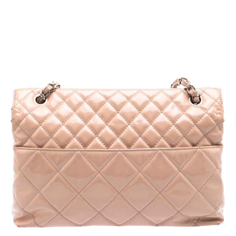 Chanel Blush Pink Quilted Patent Leather InTheBusiness Flap Bag
