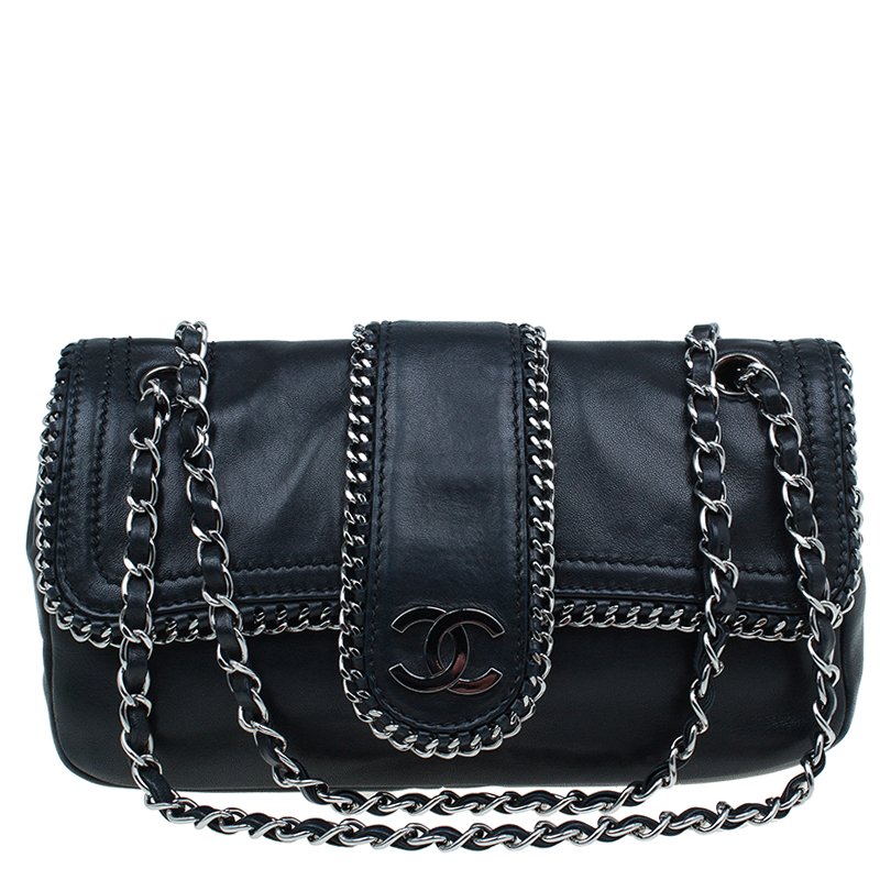 Chanel Black Lambskin Madison Chain Me Flap Bag