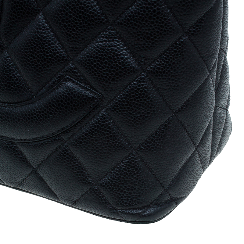 Chanel Black Quilted Caviar Leather Medallion Tote Bag Chanel