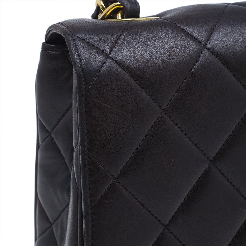 Chanel Black Quilted Leather CC Logo Large Shoulder Flap Bag Chanel