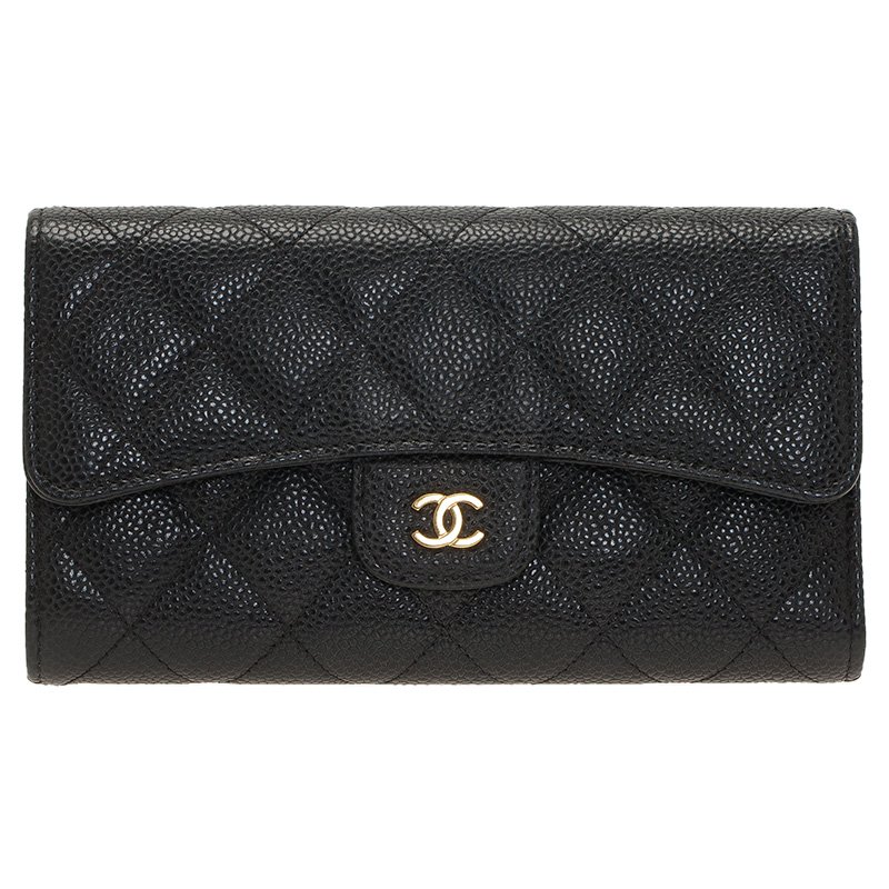 Chanel Black Quilted Caviar Continental Wallet Chanel | TLC