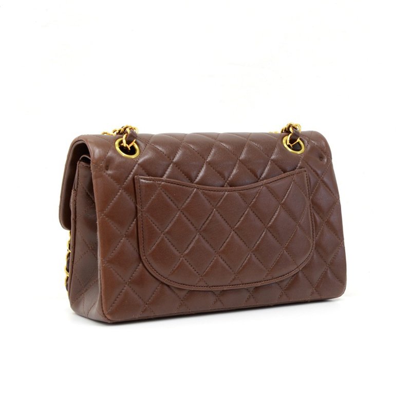 Chanel Vintage Chocolate Brown Quilted 2.55 Medium Classic Double