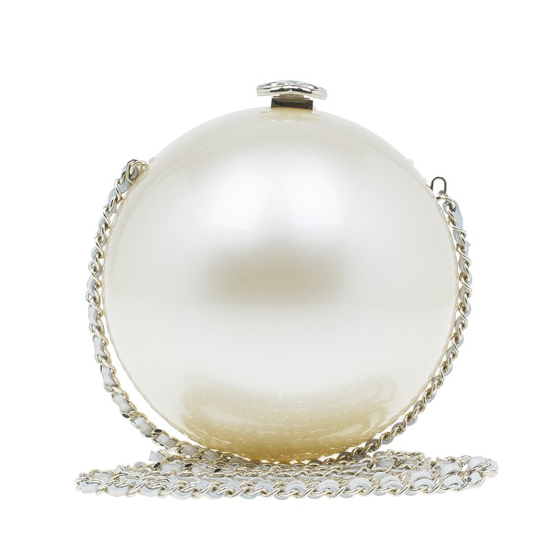Chanel Pearl Plexiglass Round Shape Minaudiere Evening Bag Chanel | The ...