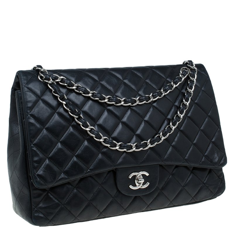 CHANEL White Jumbo Single Flap Classic Caviar Quilted Leather SHW