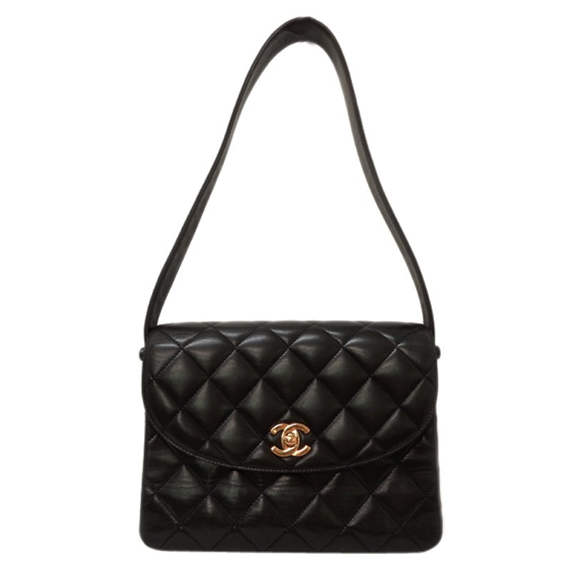 Pre Owned Chanel Black Quilted Lambskin Flap Bag