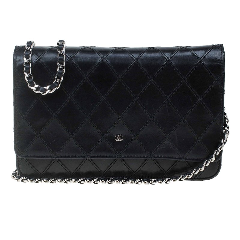 black quilted clutch