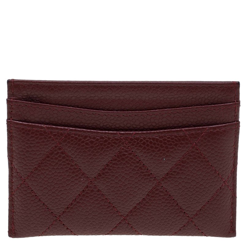 Leather wallet Chanel Burgundy in Leather - 31860468