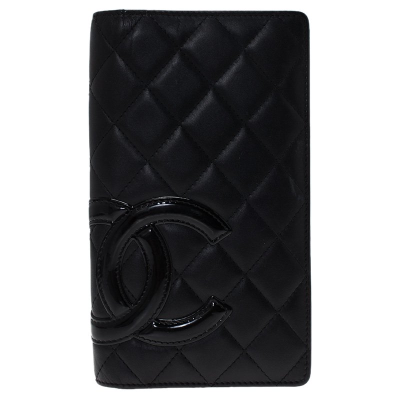 Chanel Black Quilted Leather CC Cambon Long Wallet