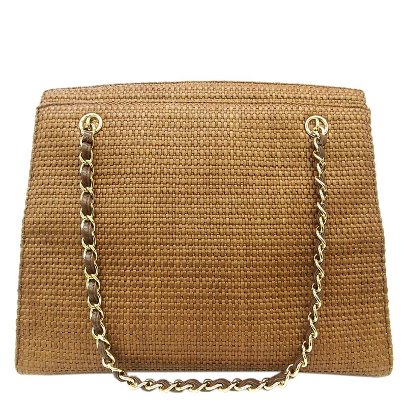 Chanel cheap raffia tote