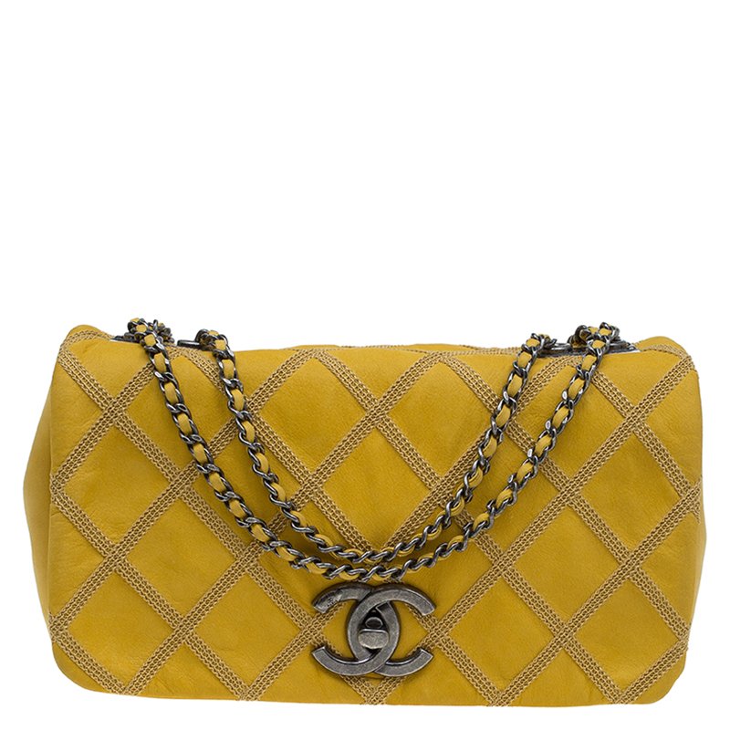 chanel yellow clutch